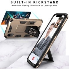 新品　iPhone XR に適用する ケース スタンド機能付き 滑り止め ゴールドの画像