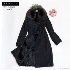 ＊20万円 リバーシブル＊Lサイズ＊theory＊セオリー＊リバーシブルファーコート＊