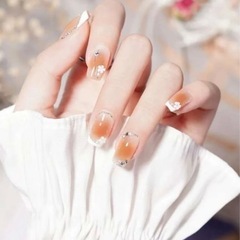 24ピース 花デコレーション ネイルチップ＊ネイルファイル＊シール付き