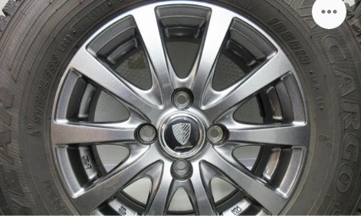 13インチ 165R13 6PR 5J+35 100 中古スタッドレスタイヤアルミホイール4本セット 