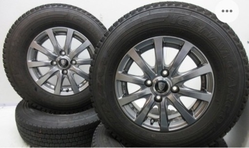 13インチ 165R13 6PR 5J+35 100 中古スタッドレスタイヤアルミホイール4本セット