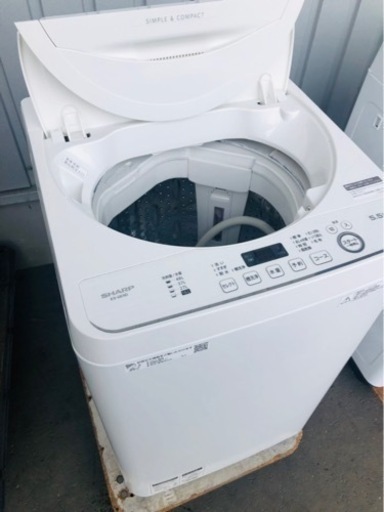 5KM 以内配送無料2019年式　５．５KG 　シャープ SHARP ES-GE5D-W [全自動洗濯機 ホワイト系]