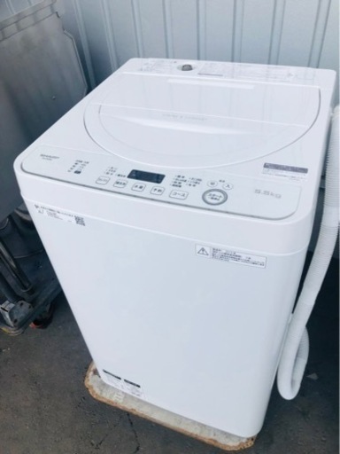 5KM 以内配送無料2019年式　５．５KG 　シャープ SHARP ES-GE5D-W [全自動洗濯機 ホワイト系]