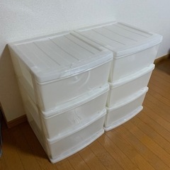 (決定)プラスチック収納ケース3段　2セット