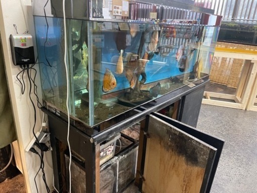 水槽　ガラス　150x45x60(高さ) セット