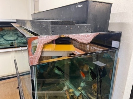 水槽　ガラス　150x45x60(高さ) セット
