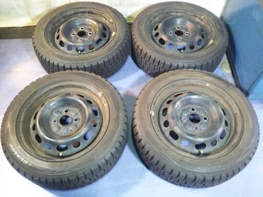 冬15インチ【マツダ】ベリーサ デミオ【富山】ロードスター 185/55R15 ダンロップ 中古 4本 スタッドレス 車検対応