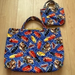 ハンドメイド　レッスンバック大と小　カーズ