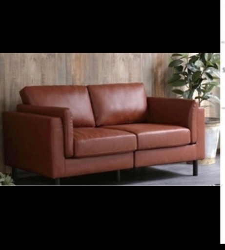 美品　PVCレザー ソファー2人掛け