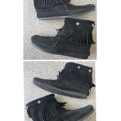 MINNETONKAフリンジショートブーツの画像