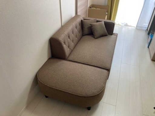 【最終値下げ】オットマン付きコンパクトソファー