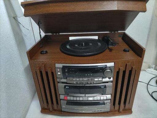 【決まりました】創和　木箱一体型ステレオ　LW-323　レコード　カセット　CD