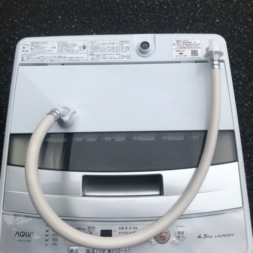 AQUA アクア全自動洗濯機 AQW-S45J 4.5㎏ 2021年製 