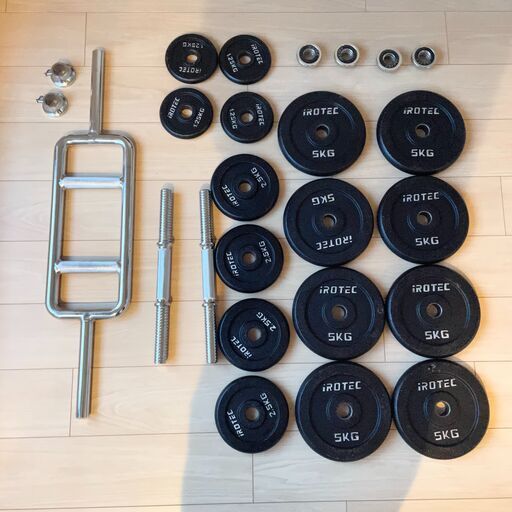 ダンベル60KGセット（アイアン） 片手30KG×2個セット/IROTEC（アイロテック）+ その他