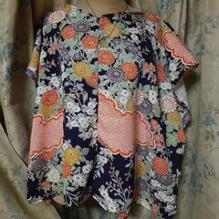 大きめ　正絹　縮緬　トップス　新品未使用