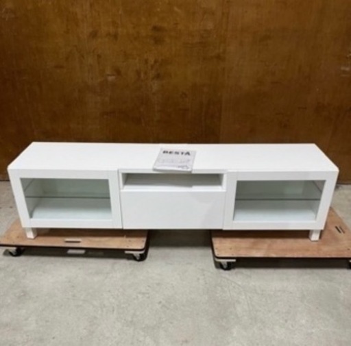 美品 IKEA BESTA テレビボード サイドボード イケア ベストー ホワイト 180cm