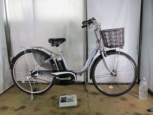 C470★整備済み　中古電動自転車★【ヤマハ　パスナチュラ　26インチ　6ah　シルバー】