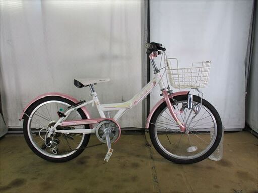C471★8500円★整備済み 中古子供自転車 【20インチ　ピンク＆白 】