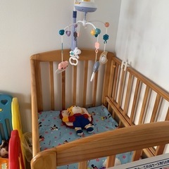 ベビーベッド＆マットレス　ミニサイズ　セット売りの画像