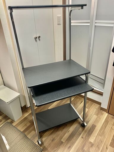 美品　棚付き パソコンデスク　ブラック
