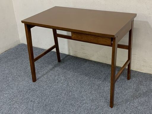 karimoku/カリモク60 デスク チェア2点セット ウォールナット スライド引出し カフェチェア ブラック 中古家具 店頭引取歓