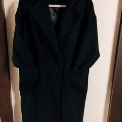 ブラックロングコートL