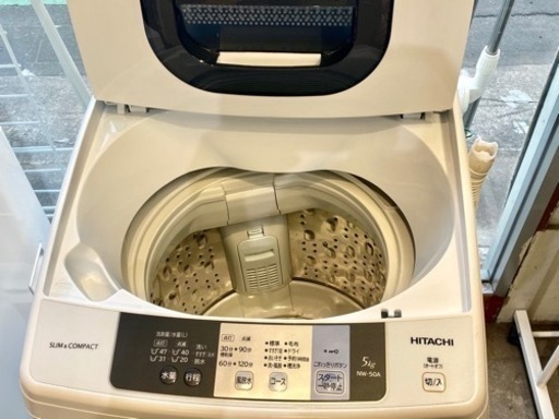 日立 5K 洗濯機 スリム&コンパクト nw-50a 学生 一人暮らし 中古 2017 
