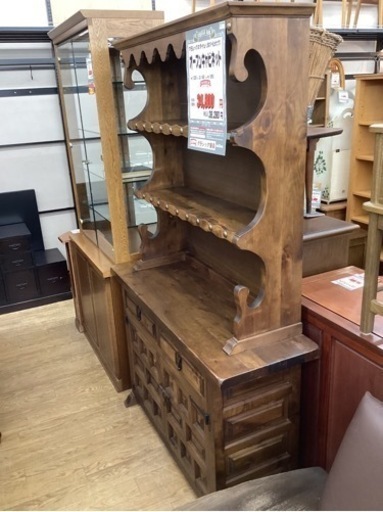 KA-68【新入荷　リサイクル品】クラシックスタイル　オープンキャビネット　ブラウン