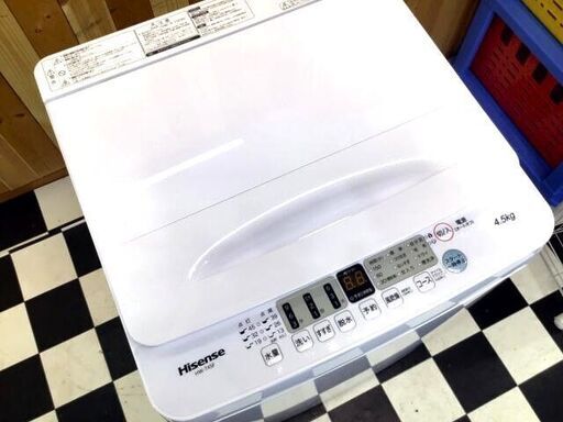 Hisense 洗濯機　HW-T45F 2021年製 4.5kg　ホワイト　簡易乾燥　住まい　単身様　高年式