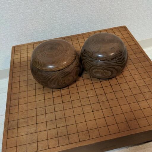 三寸 足付き碁盤 硝子碁石