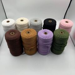 2本セット　マクラメ 糸編み 紐 ロープ 3mm 200m　カラー変更可　A04の画像