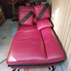 ニトリ　シングルソファー　本革シート　(ロゾ4 DBR LC)宅...