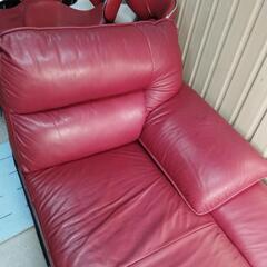 ニトリ　シングルソファー　本革シート　(ロゾ4 DBR LC)宅配3000円軒先降ろしの画像