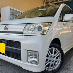 月々8千円〜分割払い可❗️車検2年付き！【名義変更代込み】車内広い！大人気☆ムーブカスタム X ☆純正アルミ☆艶々パールホワイト☆ETC付き☆スマートキー☆ドライブレコーダー付きのフル装備☆そのまま乗って帰れます‼️の画像