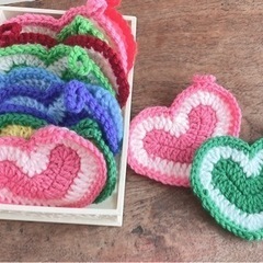 アクリルたわし　手作り　ハート　掃除