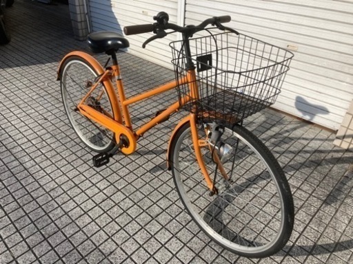 【26インチ自転車】シティサイクル　変速なし　大きめバスケット使用❗️若林自転車　膳所店　SALE中❗️