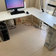 L字型パソコンデスク 木製 幅150cm+90cm