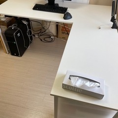 L字型パソコンデスク 木製 幅150cm+90cmの画像