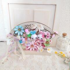 扇型のひな祭りアレンジの画像