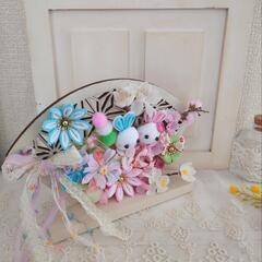 扇型のひな祭りアレンジの画像