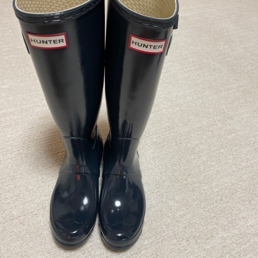 《sold out》HUNTER ORIGINAL GLOSS TALL W23616 38 新品未使用品 ネイビんー