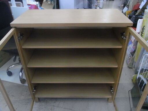 無印良品 オーク材 キャビネット ガラス扉 廃盤