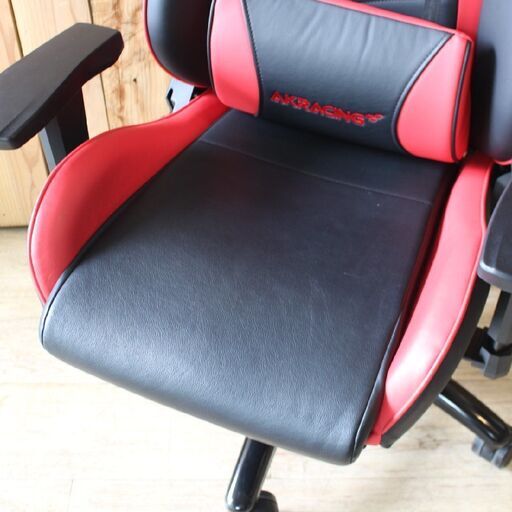 175)【美品】AKRacing ゲーミングチェア デスクチェア レッド 赤 Nitro V2 高耐久PUレザー