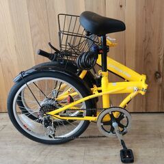330)【美品】CAPTAIN STAG Oricle 折りたたみ自転車 20インチ 黄色