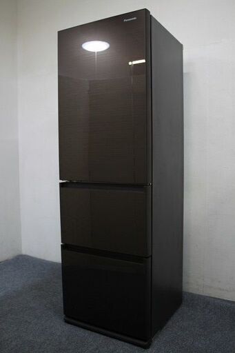 パナソニック/Panasonic NR-C373GCL-T 365L/左開き 3ドア ダークブラウン スリムタイプ ガラス 2021年製   中古家電 店頭引取歓迎 R6835)