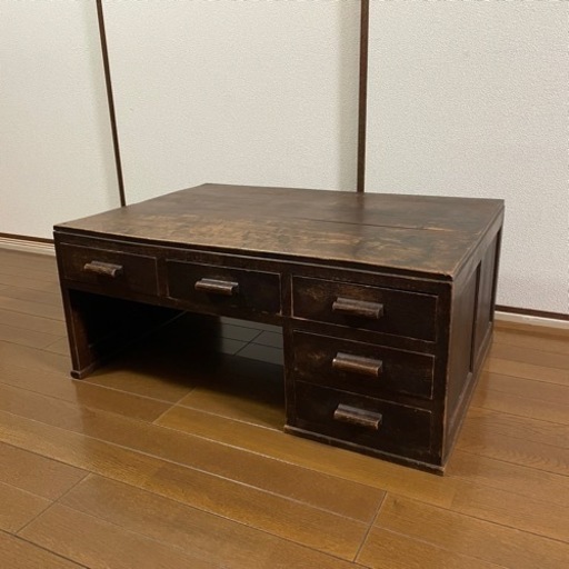 【1/29までの出品です！】文机・机・座卓・ローテーブル・古机・古家具・古道具・昭和・レトロ・ヴィンテージ・アンティーク