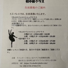 大人のバレエストレッチクラス、初中級クラスの画像