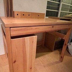 決定しました】無印 パイン材デスク 机 引き出し・ワゴン・本立て