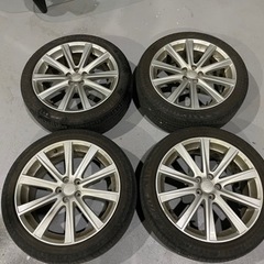 タイヤ&アルミセット 225/45R18 18×7.5J +55 ４本セット スバル純正 レガシィ 18インチ