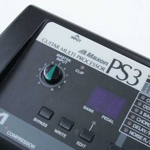 動作確認済み Maxon ギターマルチプロセッサー PS3 純正アダプター付属 アナログ歪み回路 マルチエフェクター 軽量 18メモリ